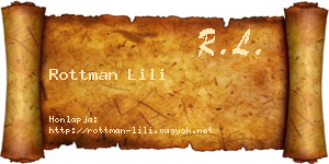 Rottman Lili névjegykártya